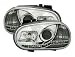 Produkt-Bild: Scheinwerfer mit LED Standlicht Set, passend f&uuml;r VW Golf 4 Typ 1J Mod. Bj. 10/97-9/03, Ausf&uuml;hrung: Klarglas / Chrom.