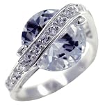 Sterling Silver Round Cut Cz Promise Cluster Right Hand Ring