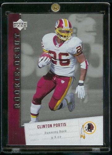 2006 Upper Deck Rookie Debut Clinton Portis Washington Redskins Football Card #98 - Mint Condition-Shipped In Protective ScrewDown Display Case!!