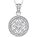 Vintage Flair: Sterling Silver Vintage Style Medallion Pendant Necklace with CZ Diamond