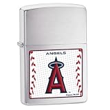 Zippo MLB Angels Lighter (Silver, 5 1/2 x 3 1/2 cm)