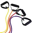 4pc Multi-colored Resistance Band Set, Light, Medium, Heavy, & Super Heavy with Deluxe Door Anchor