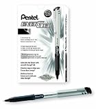 Pentel EnerGel Liquid Gel Stick Roller Ball Pen, Medium Point, 0.70 mm, Silver Barrel, Black Ink  12-Count (BL17-A)