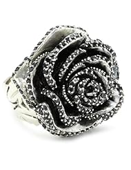 King Baby "Rose" Rose Ring with Black Cubic Zirconia