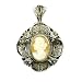 Antique Silver Filigree Cameo Brooch with Pendant Bale