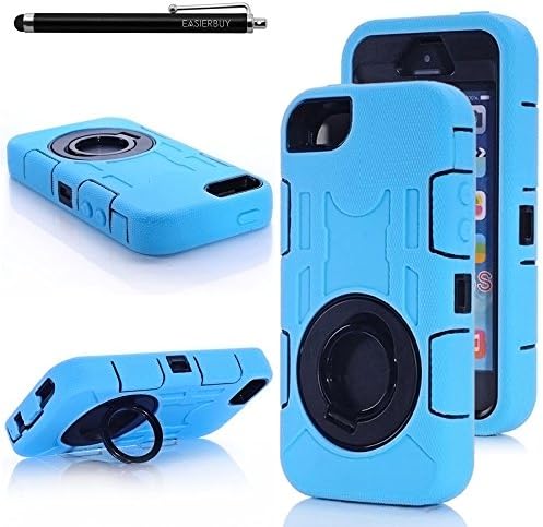 EasierBuy iPhone 5 / 5s Armor Case,[Built-in Screen Protector] Tough Armorbox Dual Layer Hybrid Hard/Soft Protective Case for Apple iPhone 5/5s - Light Blue