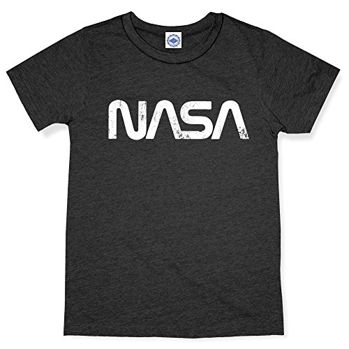 Hank Player 'NASA Retro Worm Logo' Men's T-Shirt (XL, Heather Charcoal)