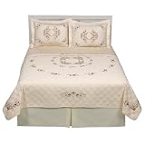 Classic Home Ivory Embroidered Quilt - Full/Queen