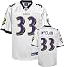 LeRon McClain Jersey: Reebok White Replica #33 Baltimore Ravens Jersey - X-Large