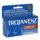 Trojan Enz Premium Latex Condoms with Spermicidal Lubricant 12 condoms