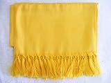Women's 100% Thai Silk Scarf- Golden Sunset Yellow Mosaic with Tassels