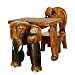 Hand-carved & Painted Vintage Style Elephant Design Childrens Table And Chair Set