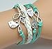 Kadiya Fashion Lady Retro Infinity Wings Owl Strands Suede Rope Bracelet Gift