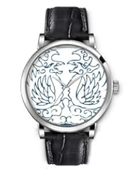 SPRAWL Aanalog Fashion Series Silver Ladies Watches of Genuine Black Leather Strap,Unique Wrist Watch for Women Girls Designed with Ancient Chinese Design