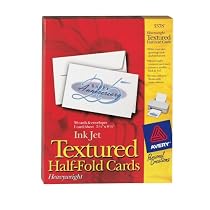 Avery Textured Half-Fold Greeting Cards for Inkjet Printers, Uncoated, 5.5 x 8.5 Inches, White, Box of 30 (03378)