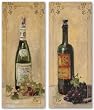White and Red Wine With Grapes Set by Shari White 4"x10" Art Print Poster