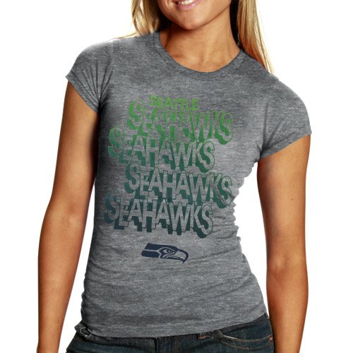 Seattle Seahawks Ladies Hitch & Go Tri-Blend Heathered T-Shirt - Charcoal (Small)