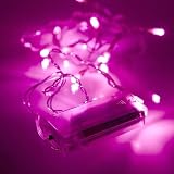 Valentines Day Gift, Battery Operated Fairy Lights 10 Pink LED bulbs