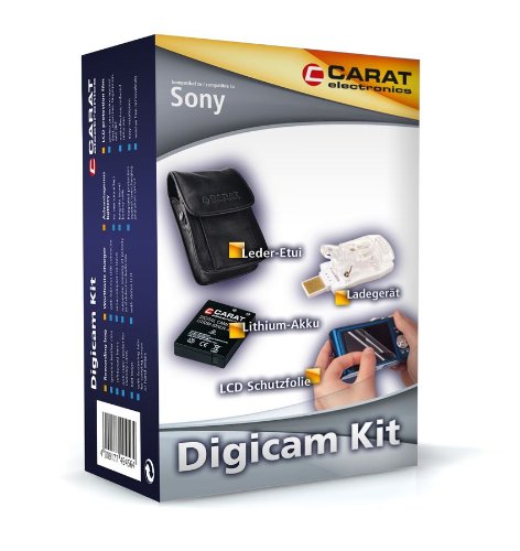 Carat Electronics DigiCam Kit Zubeh&ouml;rset (Akku, Ladeger&auml;t, Etui und Schutzfolie) f&uuml;r Sony  Preisvergleich
