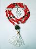 Yoga Prayer Mala Beads Rudraksha Coral Hanuman Pendant Yoga Japamala