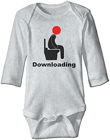 Downloading,Pooping,Man On Toilet Baby Onesie Babies' Long Sleeve Band Logo Print Cute Baby Bodysuit