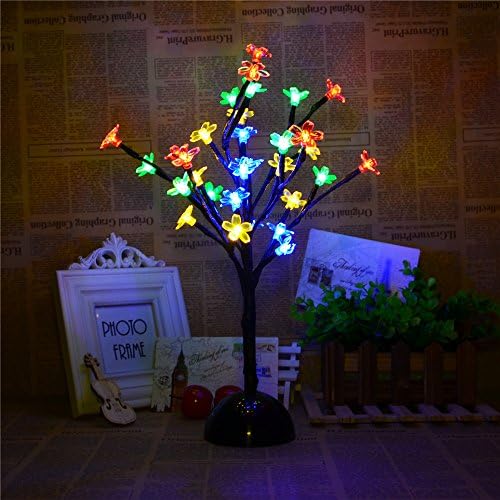 INST 15-Inch Battery Operated LED Desktop Peach Blossom Tree Light, 32 LED lights, Multi Color