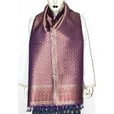Long Premium Silk Scarves Women Accessory (Purple) ~ ShalinIndia