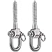 SELEWARE 2 Pack Swing Hangers Swing Set Hooks Stainless Steel Hammock Hooks for Porch Swing, Hammock Chair, Heavy Bag, Yoga Silk, Suspension Straps, Gymnastics Rings