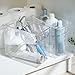 InterDesign Linus Bathroom Vanity Organizer Bin – Cabinet Storage Box for Health and Beauty Products - Tall, Clear