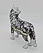znewlook Pewter Wolf Handmade Jeweled Trinket Box Wolf Figurine Hinged Small Earring Holding Box
