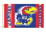 NCAA Kansas Jayhawks 2-Sided 3-by-5 Foot Flag with Grommets