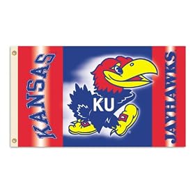 NCAA Kansas Jayhawks 2-Sided 3-by-5 Foot Flag with Grommets