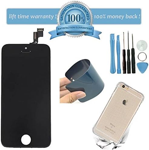 ElecAir LCD w/ Digitizer Assembly to fix Apple w/ Broken / Cracked Lens / Panel / Display,Replacement screens for iPhone 6S Plus 5.5" Black, Free TPU Case Repair Tools Kit Nano Soft Tempered Glass