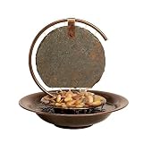 Indoor Fountains item: Bluworld WWMMC 12x12x12 Natural Slate Mini Moonshadow Dark Copper Frame Table Top Waterfall