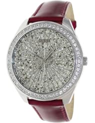 GUESS Womens U0155L2 Extra Dazzling Silver-Tone Trend Watch