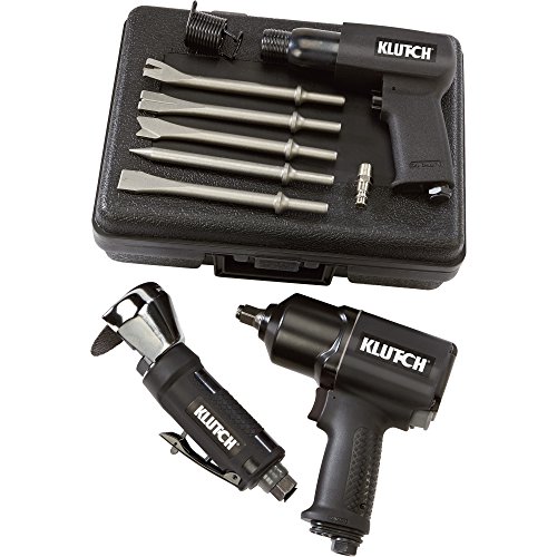 Klutch 3Pc. Air Tool Kit 12in. Impact Wrench 3in. Cutoff Tool Air