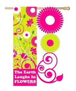 The Earth Laughs Sculpted Artistic Blend Garden Size Flag