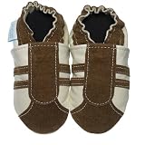 Jack and Lily 6-12 mos Cream / Brown Trainer