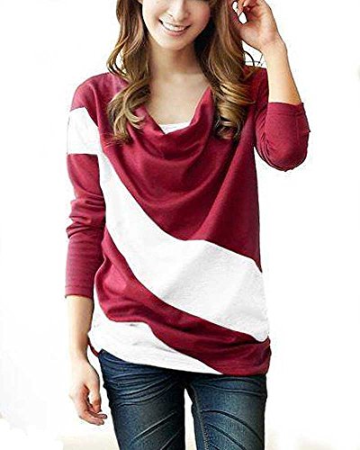 Big laugh （ ビッグ ラフ ） きれいめ かわいい バイカラー 長袖 トップス レディース 大人 女性用 大きい サイズ 春服 秋服 冬服 フリル チェニック ドレープ フェミニン L01_241