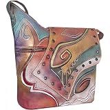 Anuschka Abstract Flap Bag: Abstract Sunset Leather Handbags