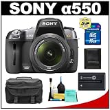 Cheap Sony Alpha A550 Digital SLR Camera Body & DT 18-55mm SAM Lens (Black) with 16GB Card + Sony Battery + Case + Accessory Kit