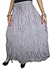 Womans Boho Grey Dot Printed Elastic Waist Long Maxi Skirt