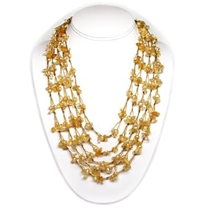 HinsonGayle Daphne Five-Strand Pearl and Citrine Necklace by