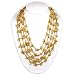 HinsonGayle Artisan Collection "Daphne" Handwoven Five-Strand Natural Citrine and Cultured Pearl Necklace
