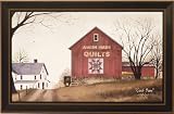 Quilt Barn by Billy Jacobs Country Amish made Quilts Buggy Farm Primitive Folk Art Print 15x23 Wall Décor Framed Picture