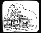 Mouse Pad with black and white, Michigan, panorama, Detroit, building, view, dome, scene, cupola, architecture