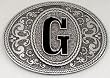 MONOGRAM LETTER "G" ENAMEL  BELT BUCKLE