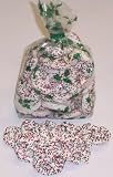 Scott's Cakes Yogurt Pretzels with Christmas Color Non-Pareils 1/2 Pound Holly Bag