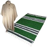 Gaban Poncho Plain and Yoga Mexican Blanket