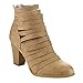 Mi Im Urban-04 Women's Rear Zipper Cut Out Strappy Stacked Chunky Ankle Booties